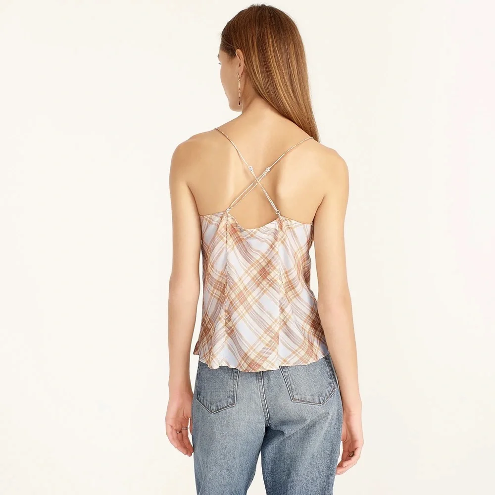 NWT J. Crew Button-front Camisole Top in Golden Hour Tartan Size XL - Picture 7 of 14